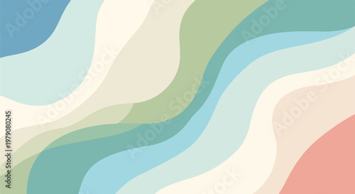 Abstract Wavy Lines in Pastel Colors.