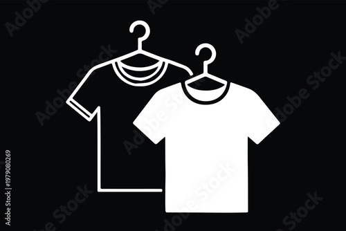 Transparent PNG available
T-shirt icon. T-shirt icon line and flat style. T-shirt with hanger icon. T-shirt sign and symbol. Vector illustration.