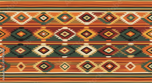 Repeated geometric pattern with diamond shapes in warm colors