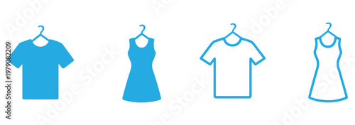 Black silhouette icons of clothing and accessories on white background fashion t-shirt