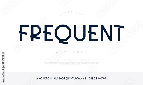 Creative Glitch Slice Frequent Font Alphabet for Modern Experimental Music and Urban Fashion Branding