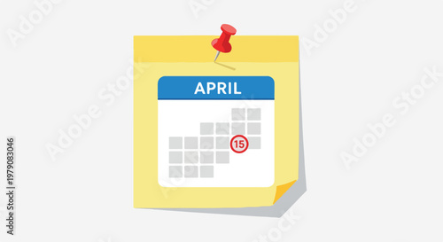 April calendar page with pin.