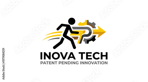 Innovative Logo Design for Inova Tech Featuring Running Figure