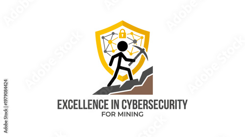 Cybersecurity Mining Logo for Protection and Excellence