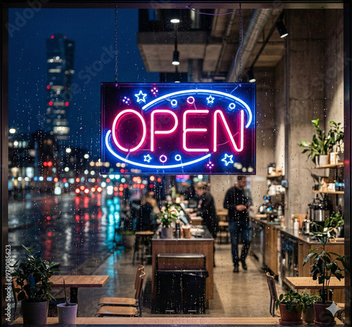 Vibrant pink and blue neon 