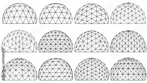 Geometric domes a collection of varying curved architectural structures