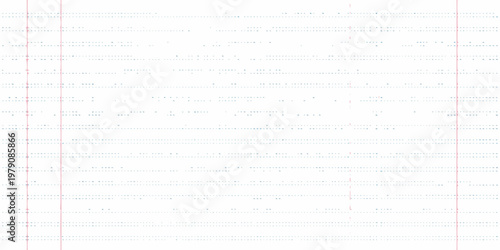 Close up of lined paper with faint handwritten notes and red lines