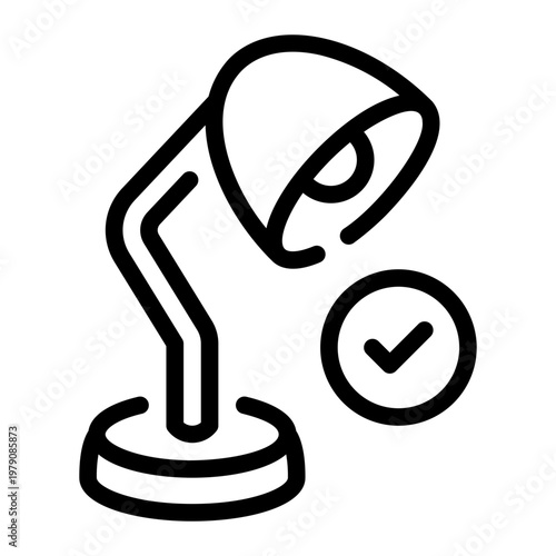 desk lamp line icon