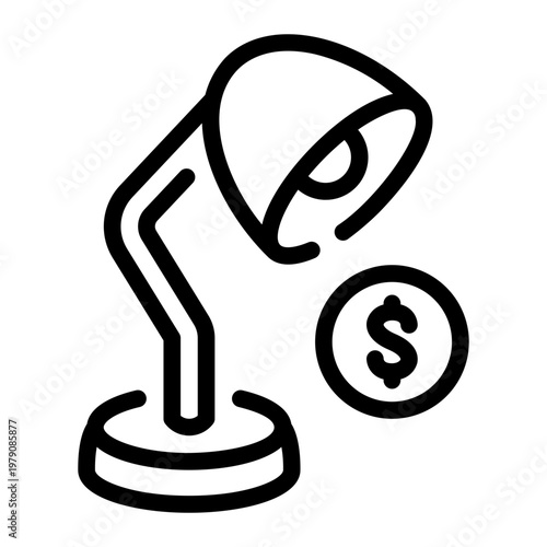 desk lamp line icon
