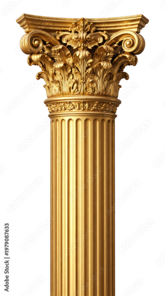 Fototapeta premium PNG Ornate golden Corinthian column