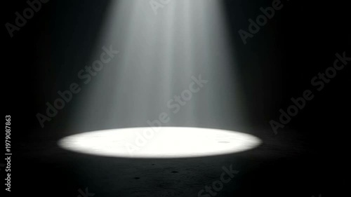 Spotlight Shining Down on Empty Stage.