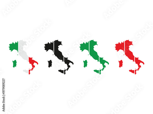 Creative simple Italy flag symbol, vector illustration, Isolated on Transparent Background