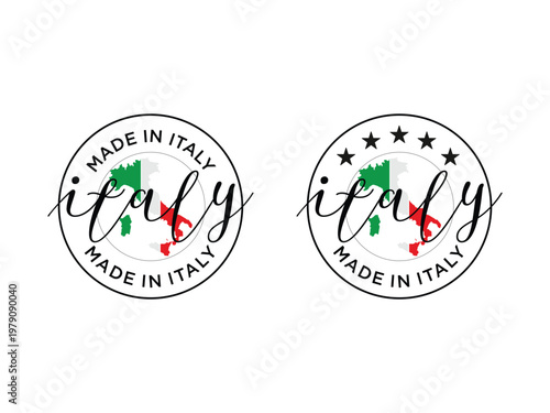 Made in italy logo symbol, vector illustration, Isolated on Transparent Background