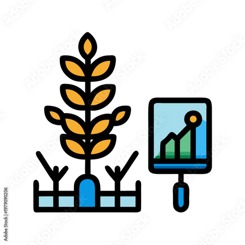 Cereal crop yield and agricultural economics depicted in a graphic illustration