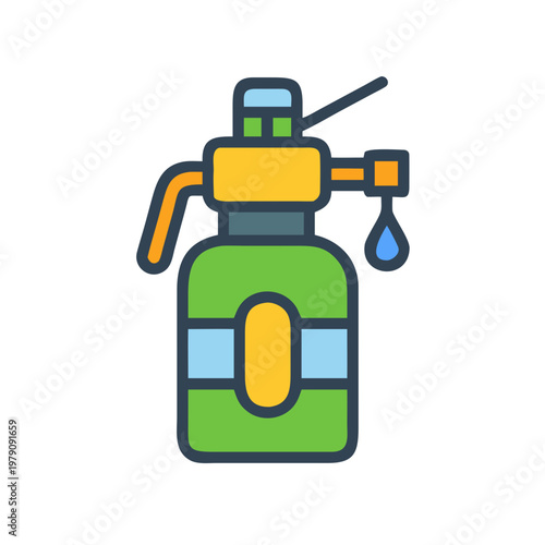 Tableau sur toile Illustration of a vintage soda siphon bottle with vibrant colors against black b