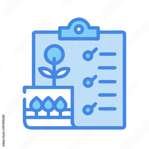 Plant growth checklist on a clipboard for gardening and agricultural tracking concept
