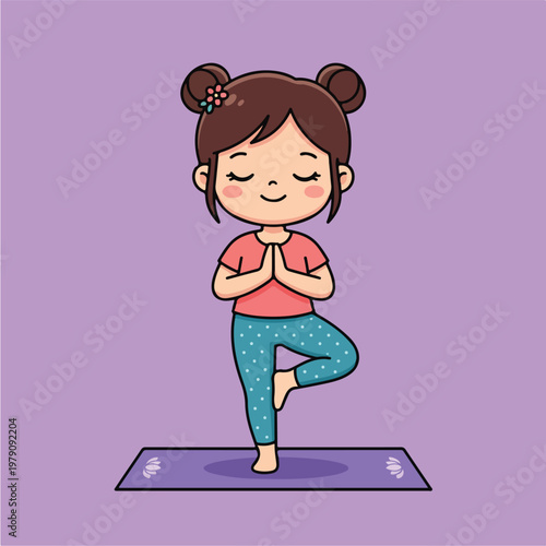 Girl Doing Yoga Pose.