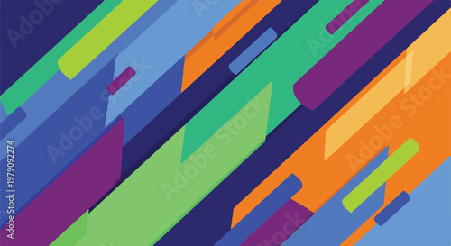 Colorful geometric shapes in motion.