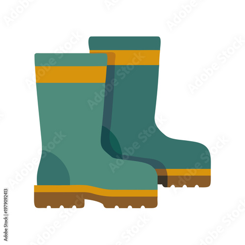 Vector illustration of colorful rubber boots on a black background design