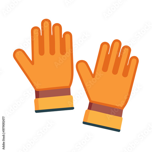 Pair of protective gloves in cartoon style on a black background