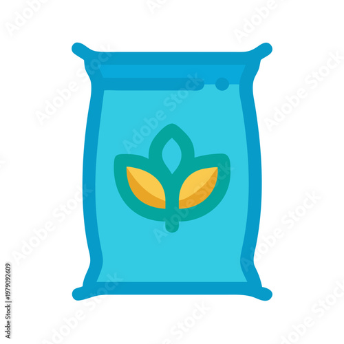 Flat vector illustration of a bag fertilizer on a black background