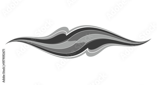Black and Grey Wavy Lines Design Element.