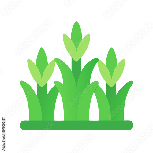 Simple grass clump illustration in shades of green against a black background