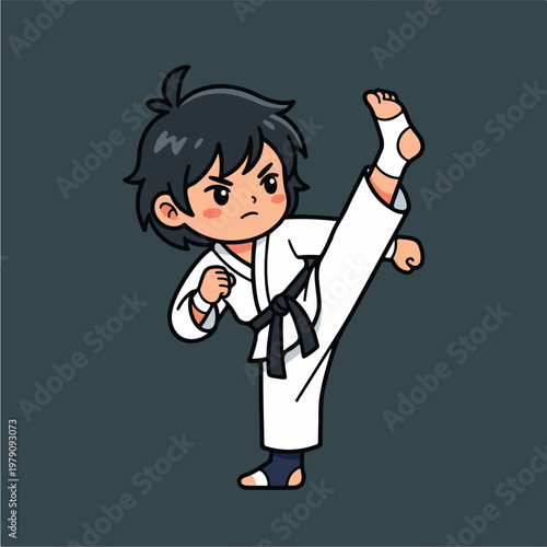 Karate Kid Kicking High.