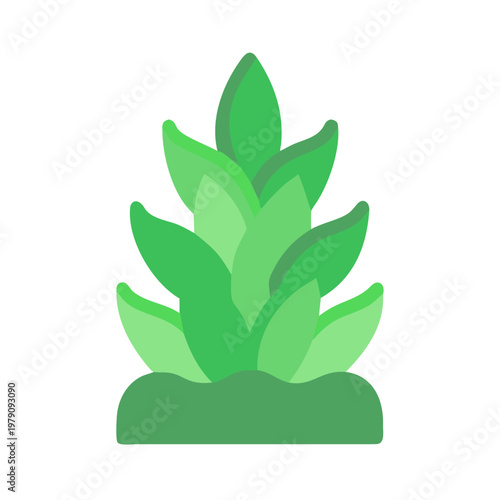 Isolated green leafy plant on black background evoking growth and eco-friendliness