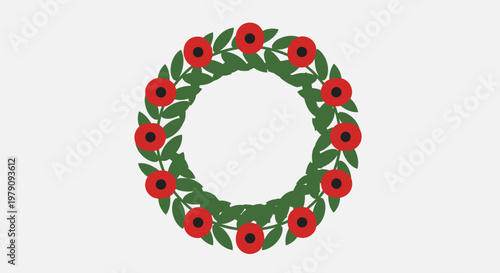 Remembrance Poppy Wreath Symbol.