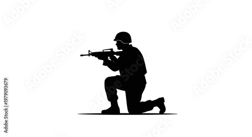 Soldier with a rifle.