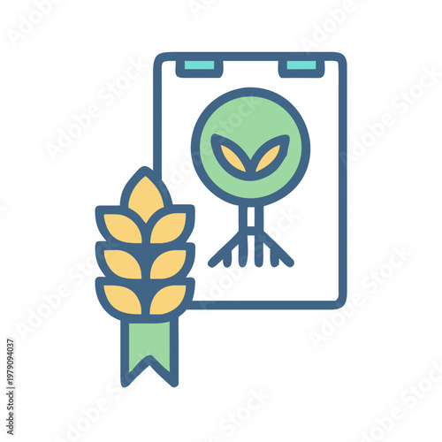 Agriculture report flat design illustrating crop growth and plant health monitoring