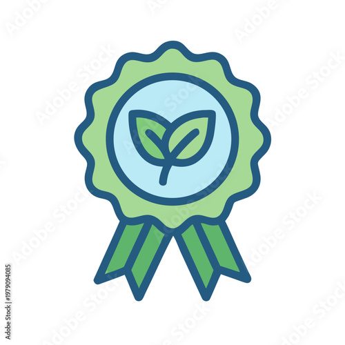 Vector illustration of an eco-friendly rosette with leaves on a black background