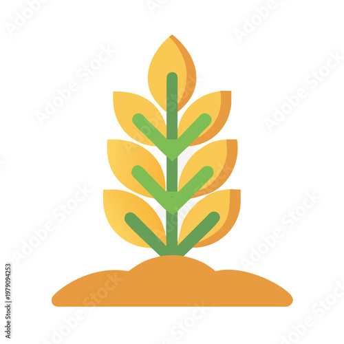 Stylized vector illustration of wheat or grain crop against a black background