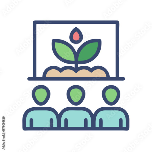 Growing knowledge with attendees watching a presentation on cultivating plant growth and sustainable practices