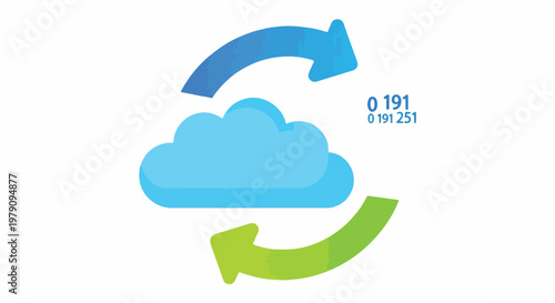 Cloud with arrows and numbers