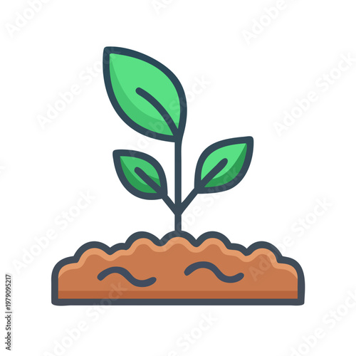 Cartoon sprout growing from soil illustrating concept of growth and new beginnings