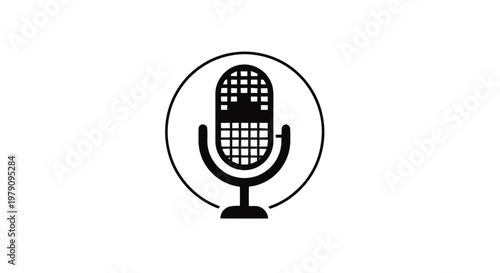 retro microphone on white background