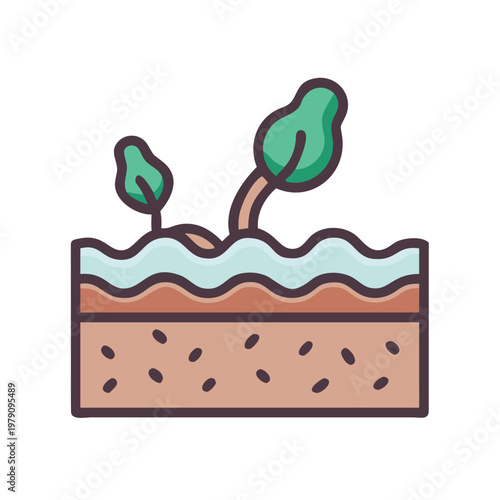 Illustration of plant sprouts growing from soil, representing growth and new beginnings