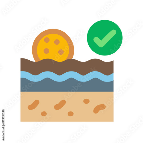 Healthy skin layers with sun protection approved, flat vector design on black background