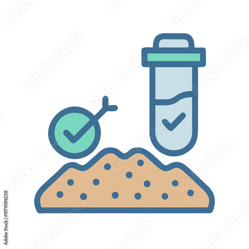 Soil testing analysis icon depicting laboratory analysis for agriculture and environmental testing