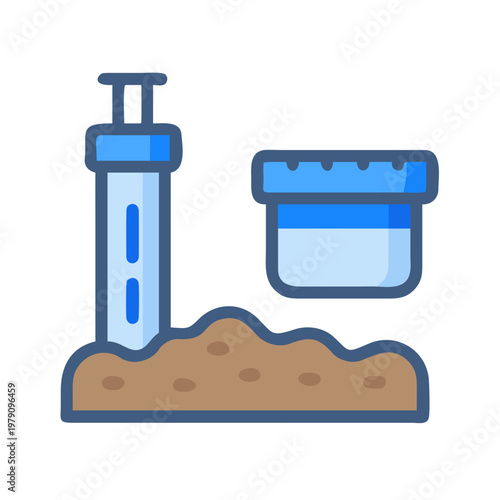 Soil testing equipment with box for analyzing soil composition and quality