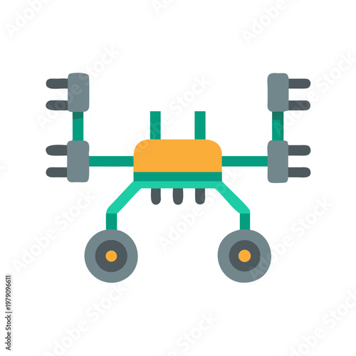 Illustration of a flat vector style rover suitable for landing on Mars