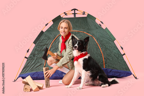 Boy scout with cute Border ...