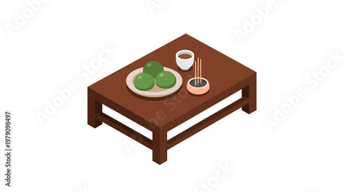 Brown wooden coffee table furniture.