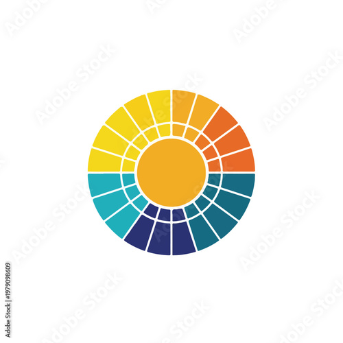 Color Wheel Diagram with Segments.