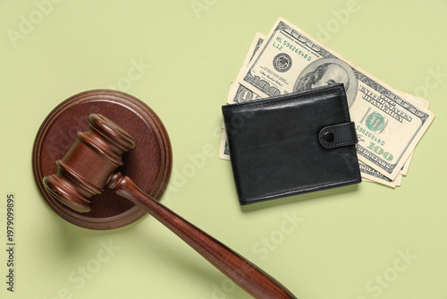Purse with money and judge'...
