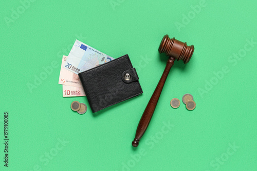 Purse with money and judge'...