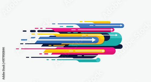 Colorful abstract arrow graphic design.