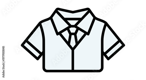 Short Sleeve Dress Shirt with Tie.